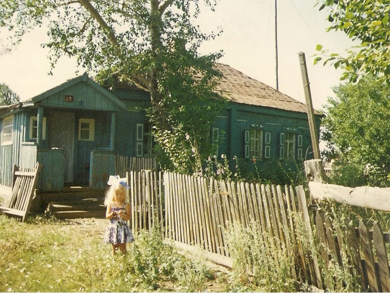 ретро, девочка, ребенок, деревня, дом, день, полдень, кантри, огород, трава, брещук