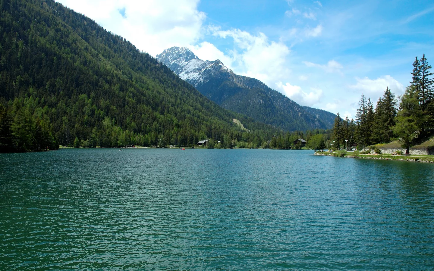 природа, река, горы, небо, облака, швейцария, пейзаж