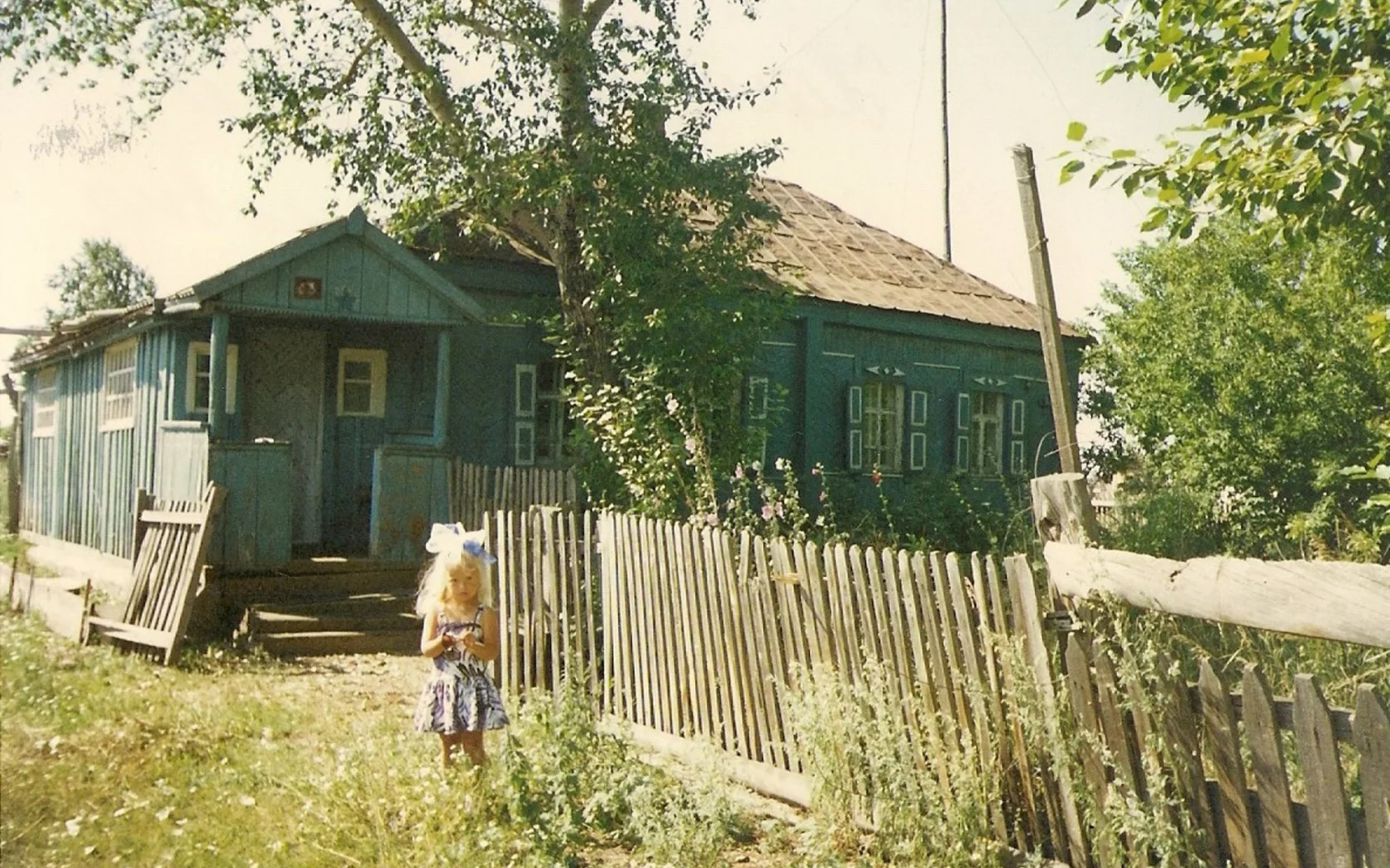 ретро, девочка, ребенок, деревня, дом, день, полдень, кантри, огород, трава, брещук