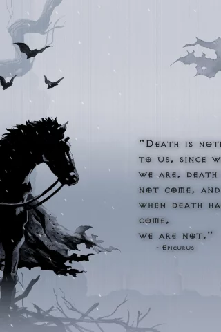eternity, вечность, death, horse, смерть, thoughts, no fear, bat, epicurus, flag