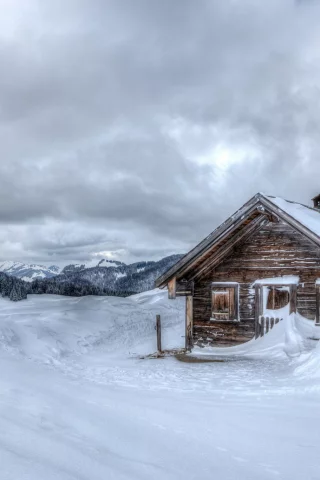 cold, дом, hut, mountains, winter, snow, холод, изба, зима, снег, горы