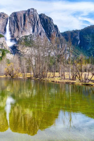 горы, небо, лес, yosemite, река, деревья, sierra nevada, national park