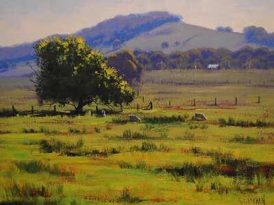 арт, artsaus, дерево, hunter valley landscape, рисунок