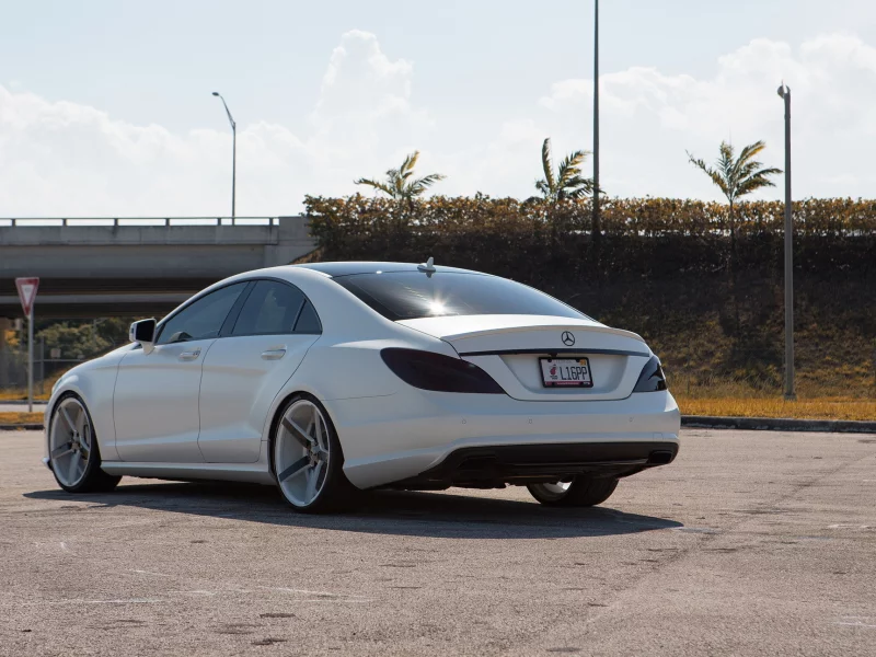 тюнинг, cls 550, белый, мат, mercedes, задок