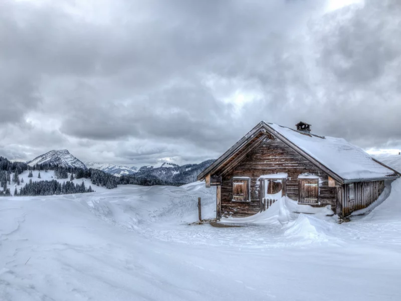 cold, дом, hut, mountains, winter, snow, холод, изба, зима, снег, горы