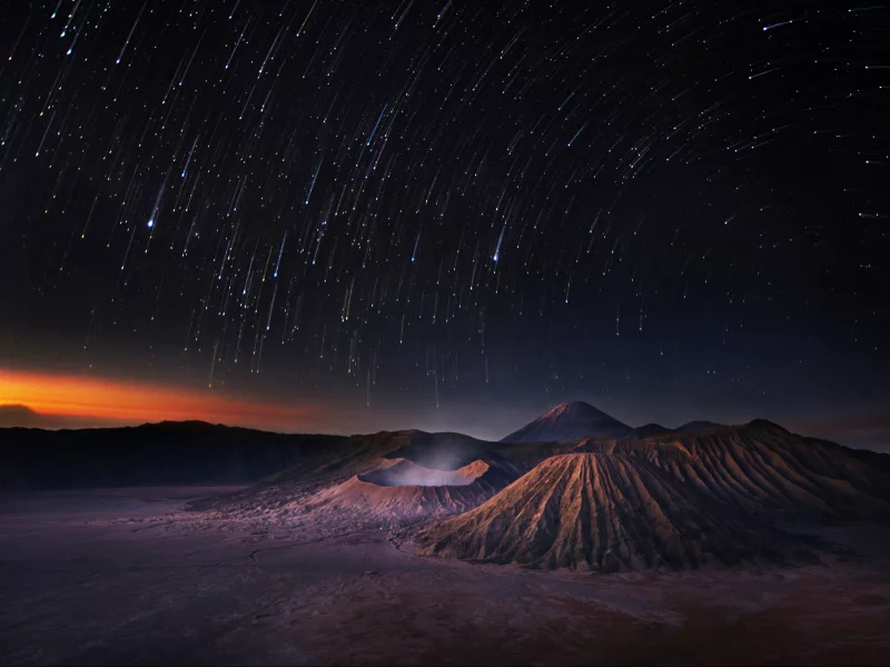 mountains, stars, sky, звездопад, shooting stars, night, space, звезды, universe