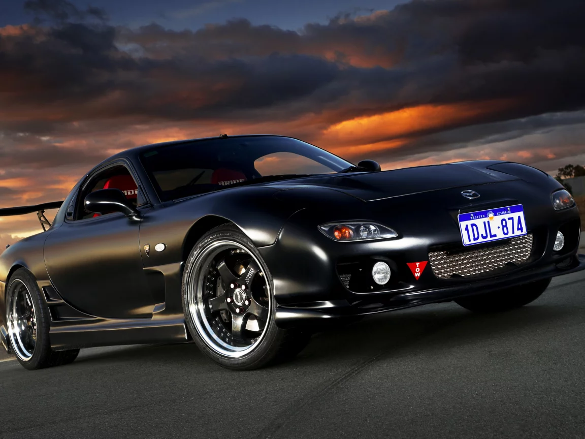 car, авто, тюнинг, мазда, mazda rx-7, black