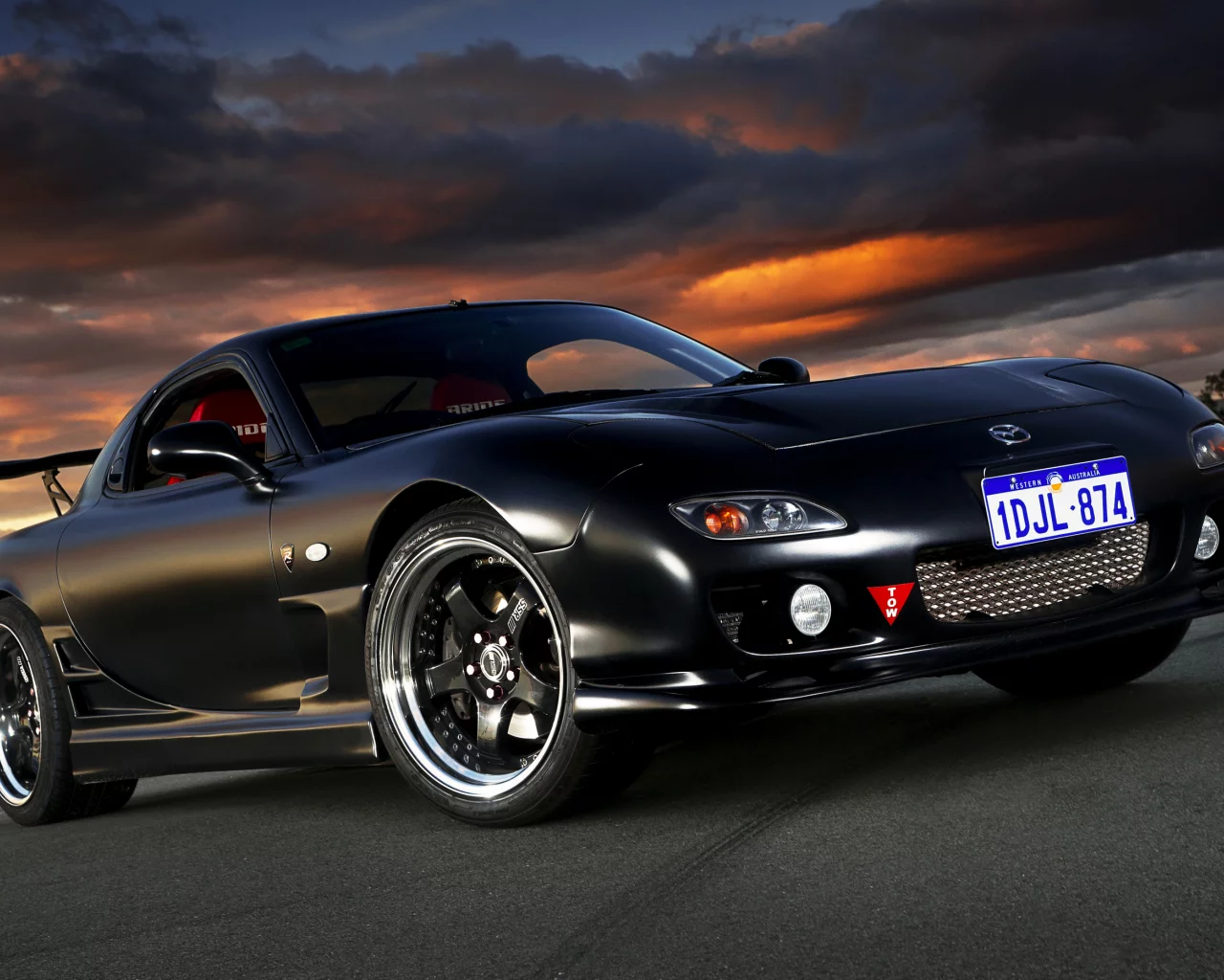car, авто, тюнинг, мазда, mazda rx-7, black