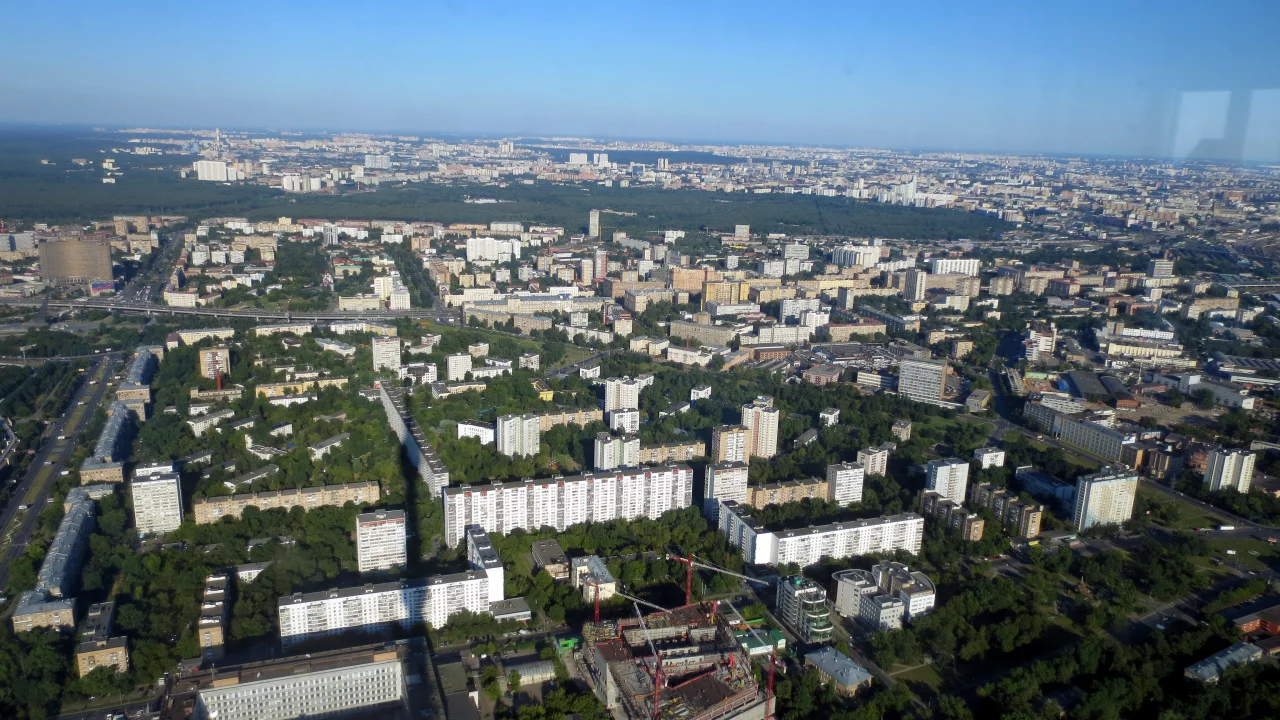 Москва, вид с останкинской телебашни