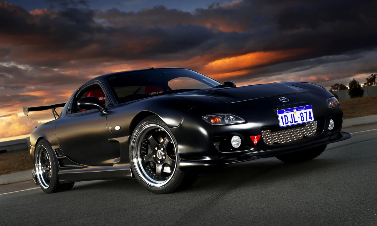 car, авто, тюнинг, мазда, mazda rx-7, black