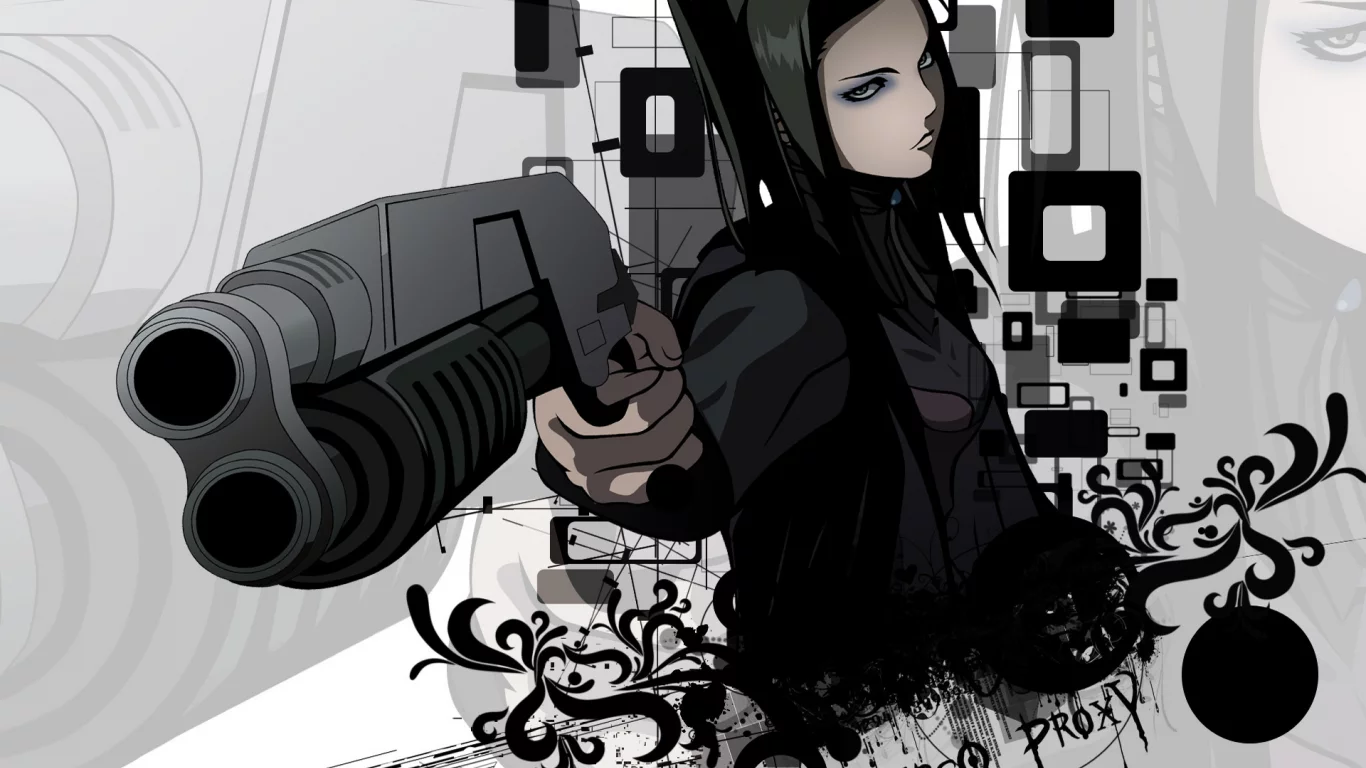 фон, re-l mayer, ergo proxy, эрго прокси, оружие, чёрный