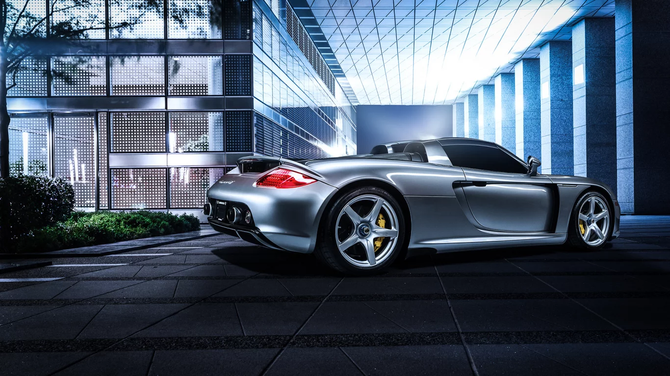 porsche, silvery, rear, gt, carrera