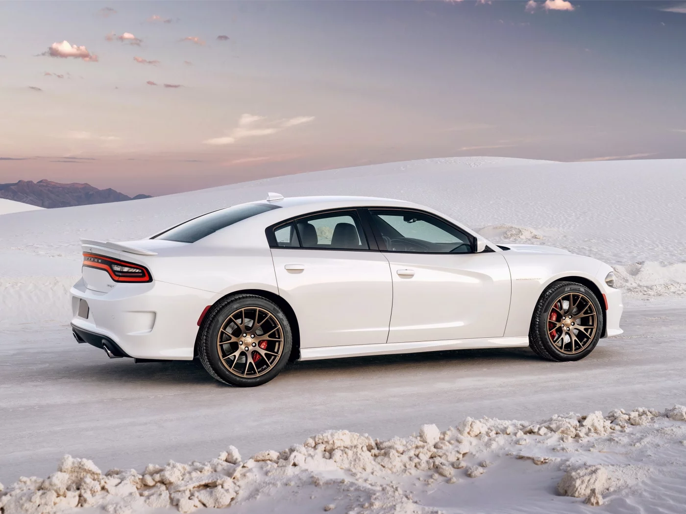 авто, белый, hellcat, додж, dodge, 2015, charger, чарджер, srt, пространство, природа, снег, зима