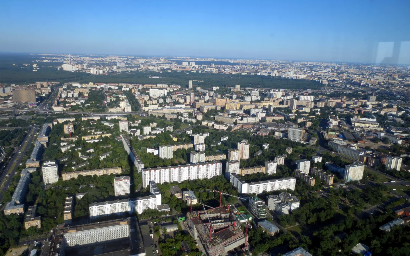 Москва, вид с останкинской телебашни