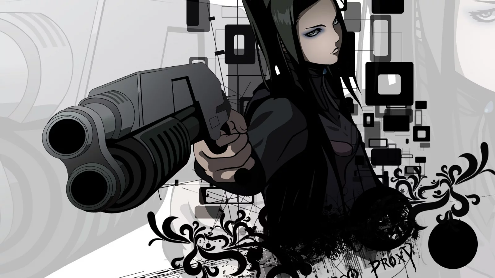 фон, re-l mayer, ergo proxy, эрго прокси, оружие, чёрный