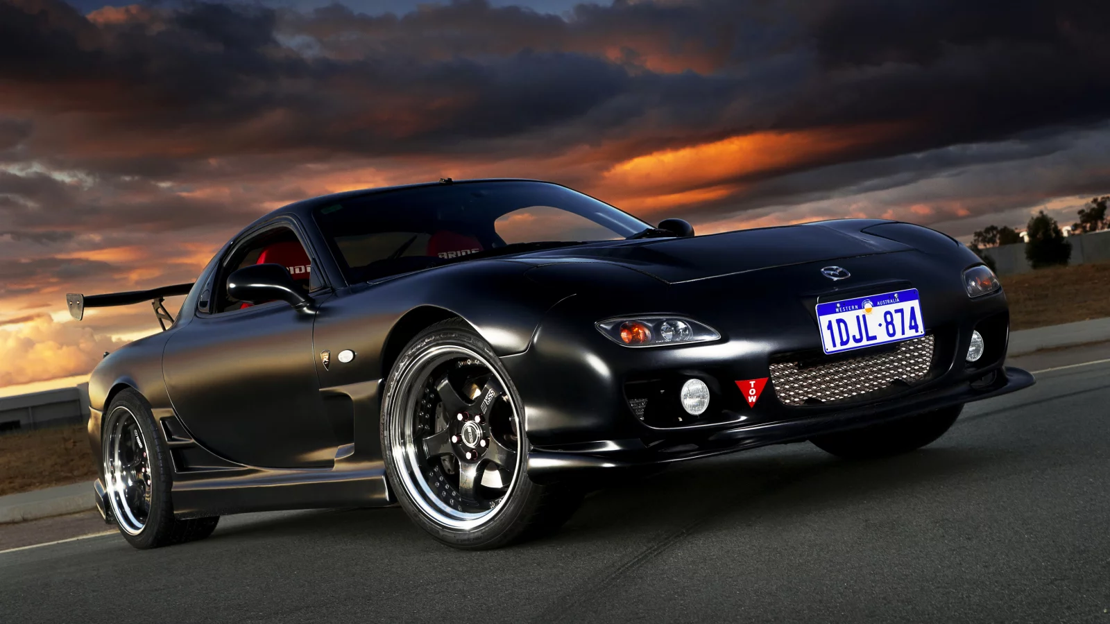 car, авто, тюнинг, мазда, mazda rx-7, black