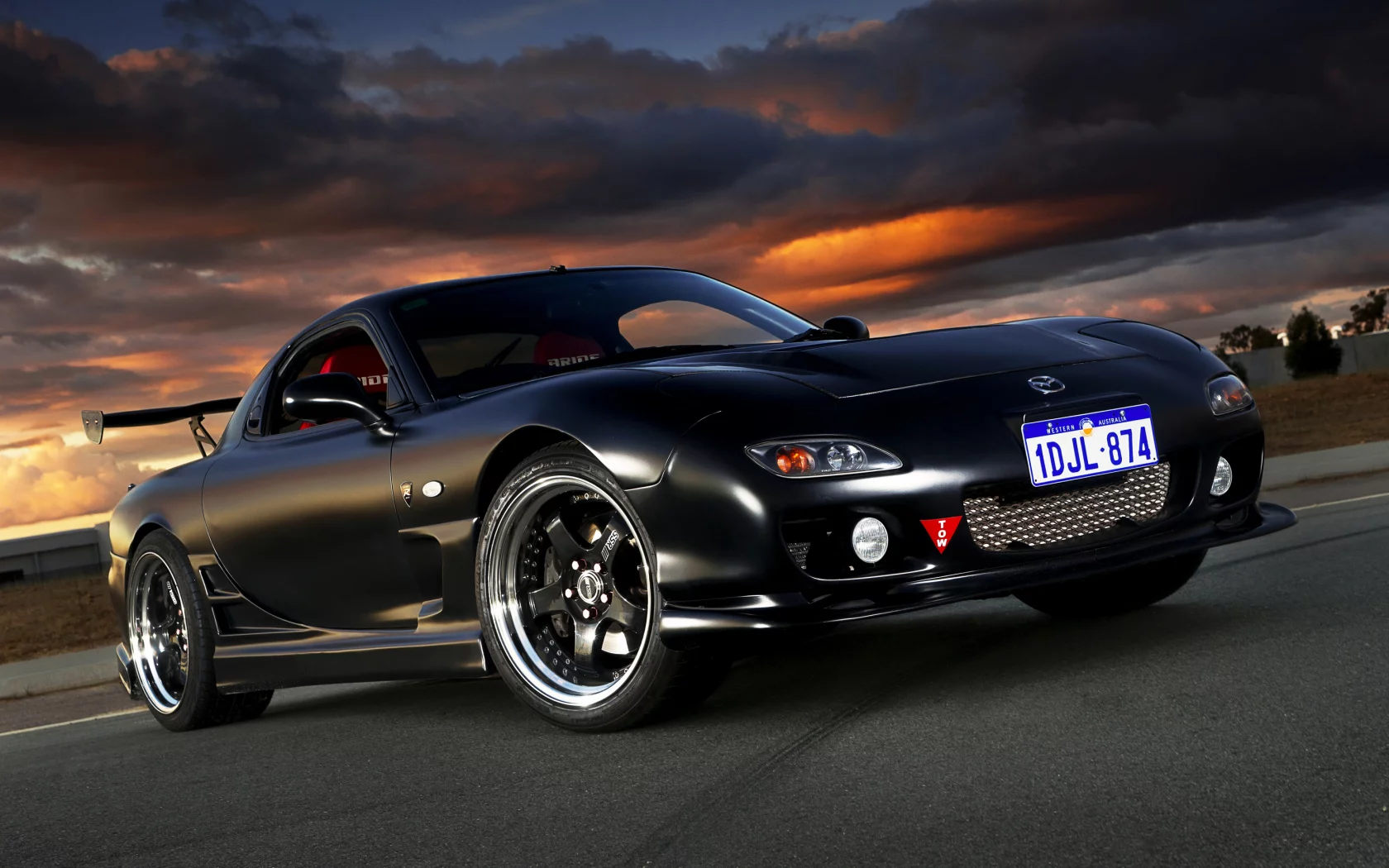 car, авто, тюнинг, мазда, mazda rx-7, black