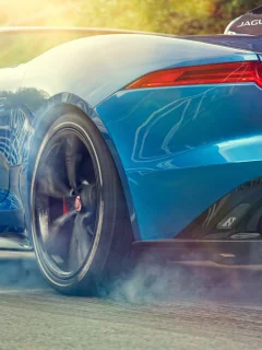 колеса, project 7, задок, concept, пробуксовка, jaguar, авто, дым