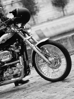 байк, шлем, harley davidson, мотоцикл, девушка