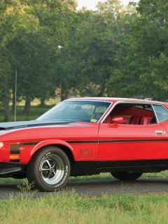красный, форд, ford, 1971, muscle car, mach 1, передок, mustang, мустанг