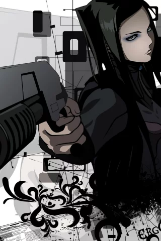 фон, re-l mayer, ergo proxy, эрго прокси, оружие, чёрный