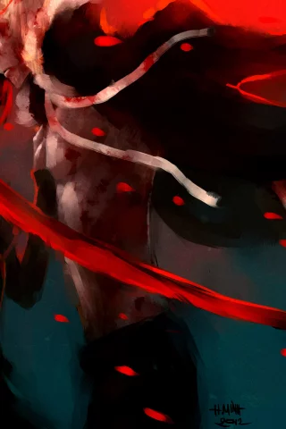 haine rammsteiner, fuyumine naoto, девушка, парень, art, шарф, nanfe