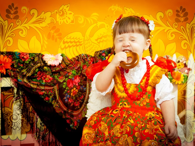 забор, бусы, дети, платок, узоры, девочка, баранка