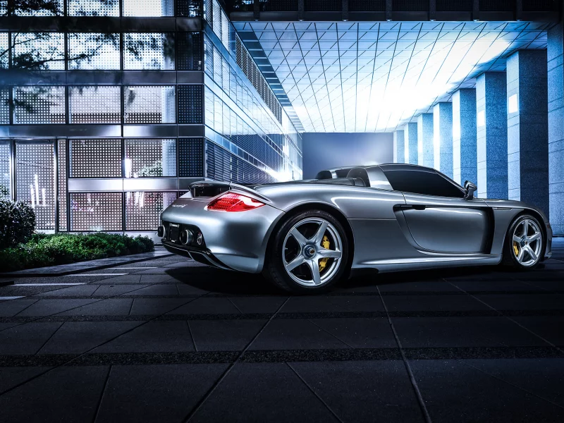 porsche, silvery, rear, gt, carrera