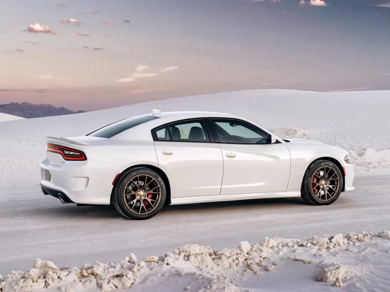 авто, белый, hellcat, додж, dodge, 2015, charger, чарджер, srt, пространство, природа, снег, зима