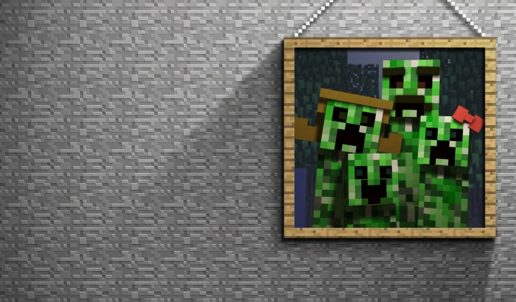камень, creeper, картина, майнкрафт, крипер, minecraft
