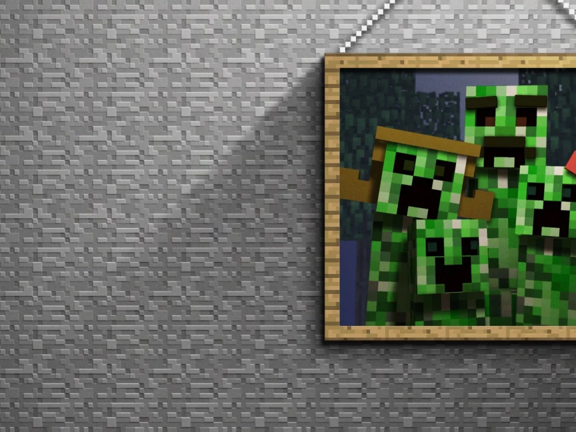 камень, creeper, картина, майнкрафт, крипер, minecraft