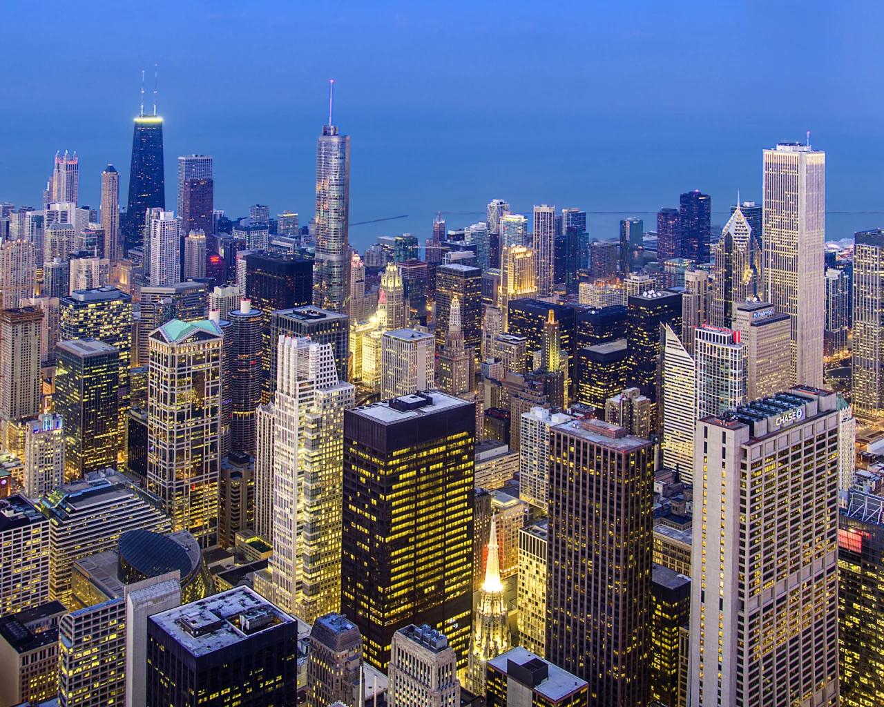 usa, вечер, иллинойс, город, чикаго, сша, chicago loop, illinois
