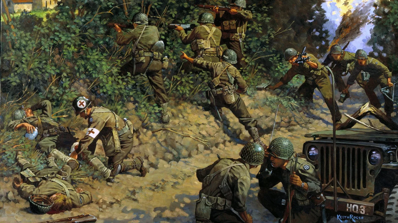 джип, солдаты, арт, ww2, война