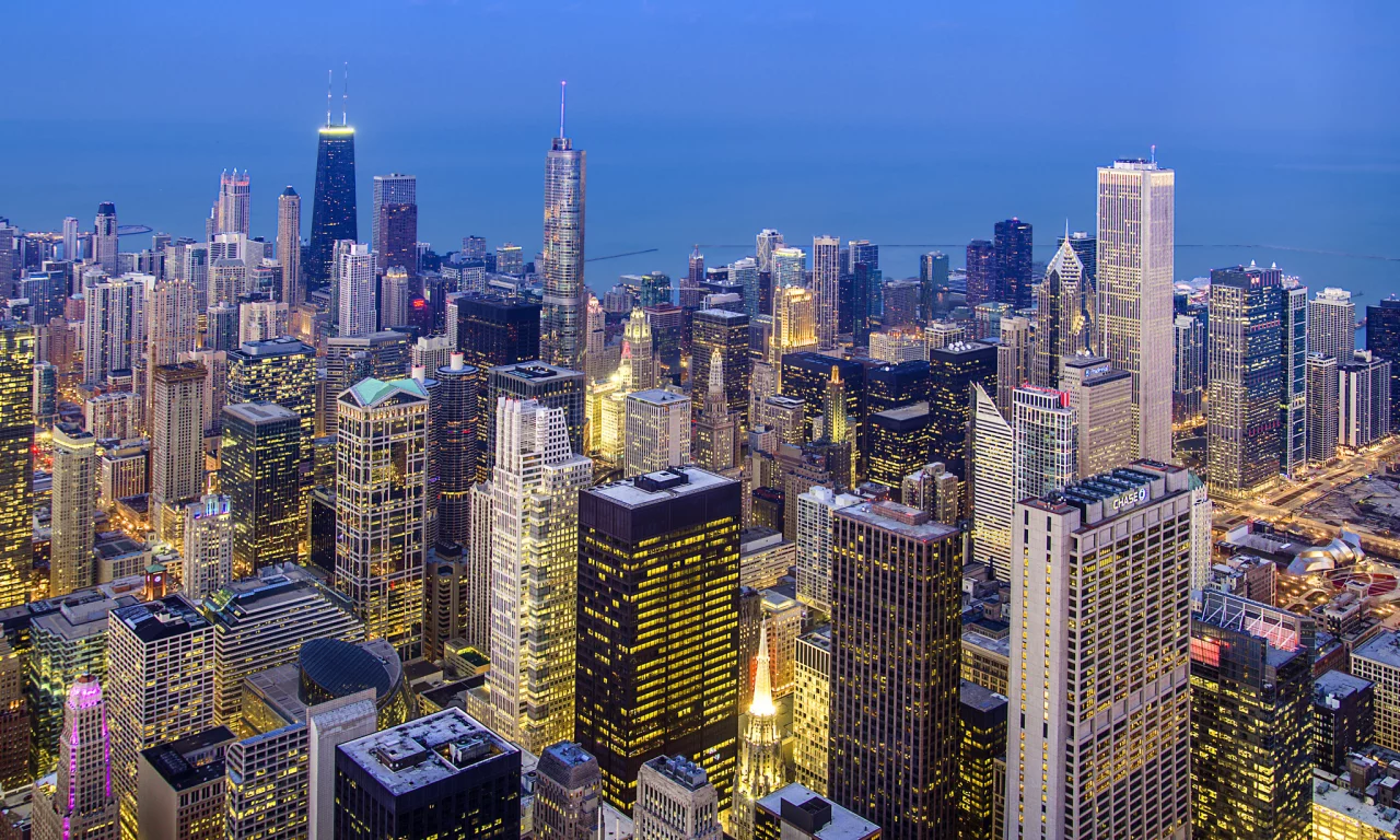 usa, вечер, иллинойс, город, чикаго, сша, chicago loop, illinois
