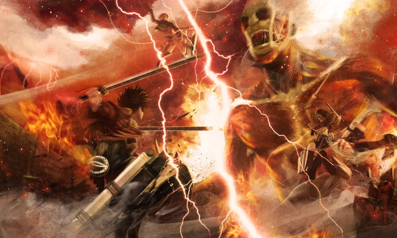 аниме, shingeki no kyojin, вторжение гигантов, chouwaru rose, арт