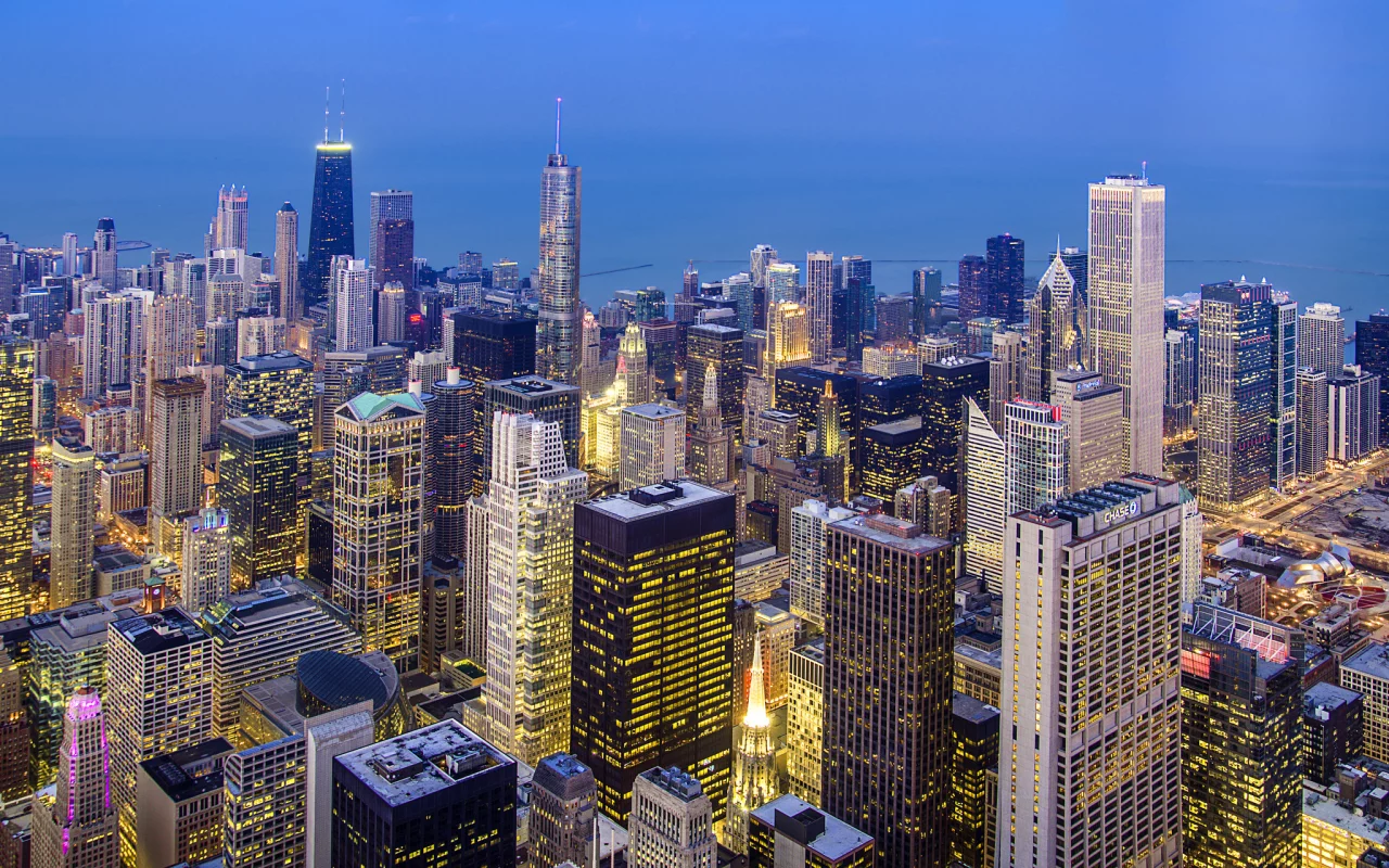 usa, вечер, иллинойс, город, чикаго, сша, chicago loop, illinois