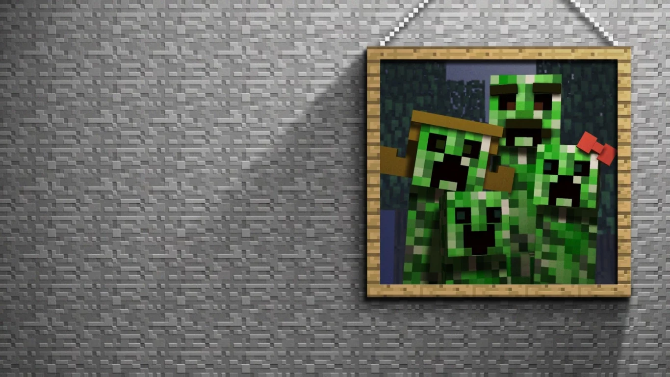 камень, creeper, картина, майнкрафт, крипер, minecraft