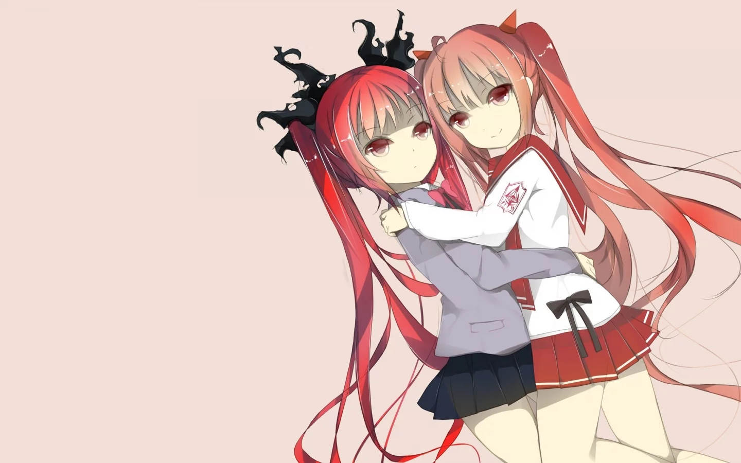 девушки, объятья, kuuko haiyore nyaruko-san, kanzaki h aria