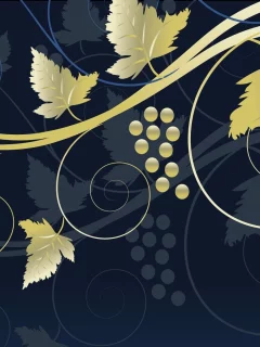 листья, виноград, grapes, стилизация, стебли, ягоды