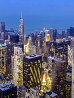 usa, вечер, иллинойс, город, чикаго, сша, chicago loop, illinois