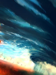 Into the storm, By yuume, Парень, Велосипед, Шторм