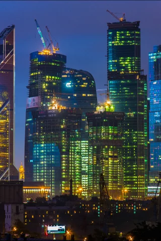 ночь, москва-сити, москва, башня 2000