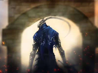 рыцарь, врата, dark souls, art