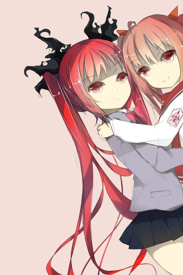 девушки, объятья, kuuko haiyore nyaruko-san, kanzaki h aria