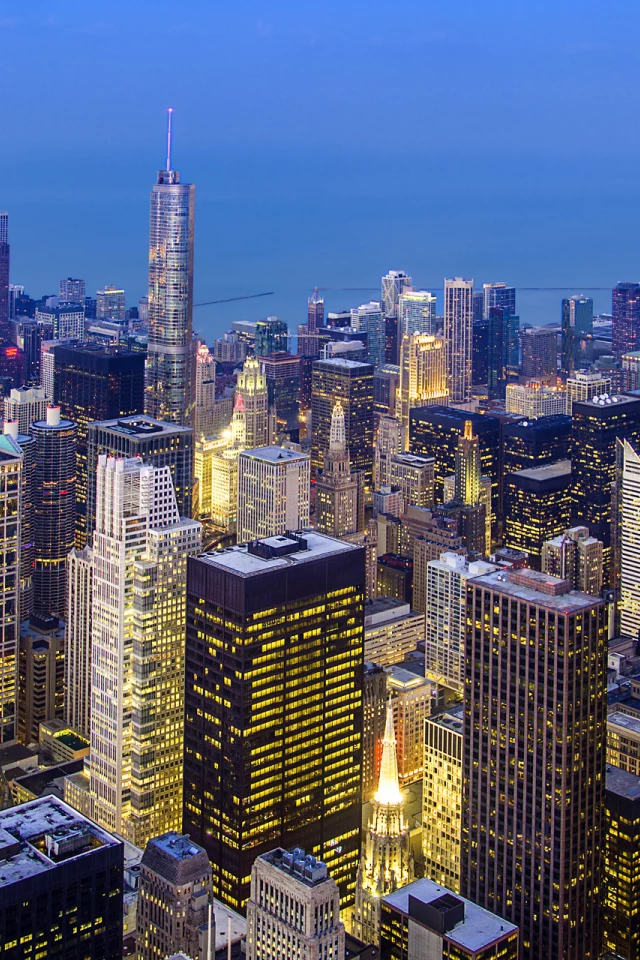usa, вечер, иллинойс, город, чикаго, сша, chicago loop, illinois