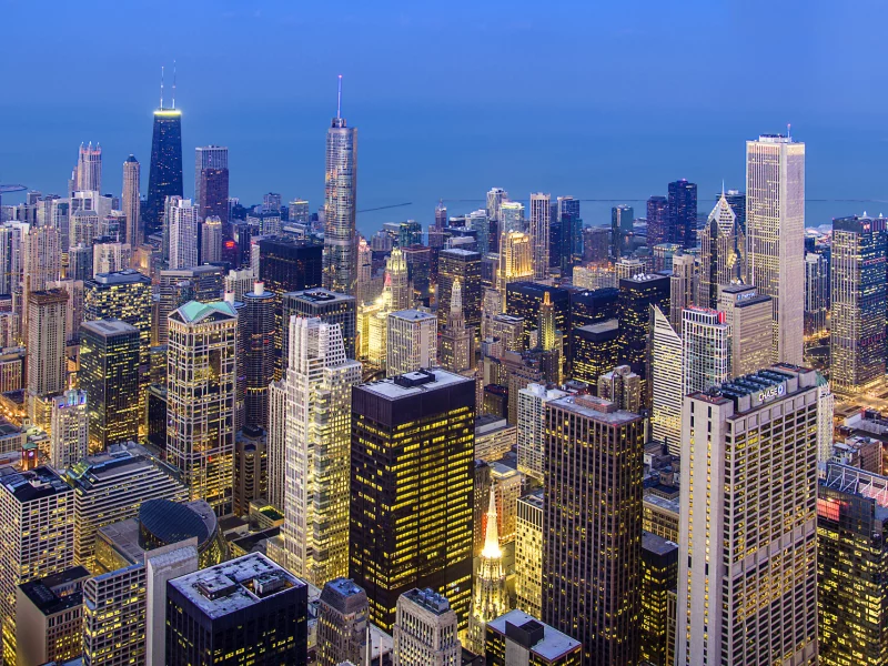 usa, вечер, иллинойс, город, чикаго, сша, chicago loop, illinois