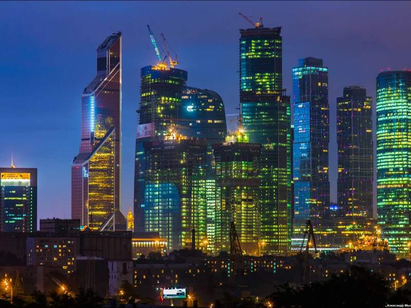 ночь, москва-сити, москва, башня 2000