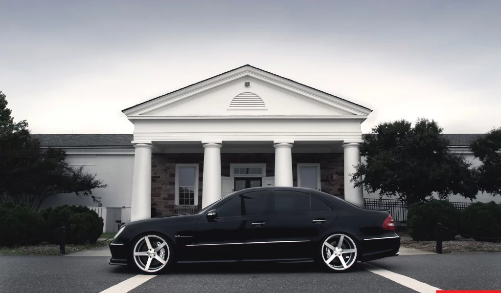 mercedes benz, amg, w211, vossen, e class, black