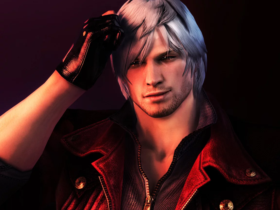 capcom, лицо, devil may cry, dmc, волосы, dante, белые