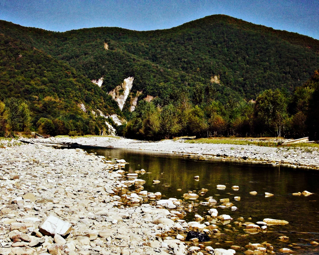 Пейзаж, горная река, горы